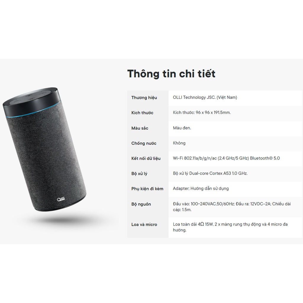 Loa Maika - Loa Thông Minh Bluetooth Olli Maika - Loa Trợ Lý Ảo Thuần Việt , Hỗ Trợ Thiết Bị Nhà Thông Minh