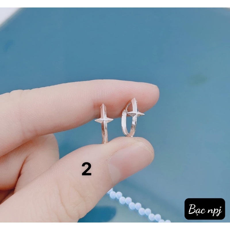 Bông tai cho bé , Hoa tai kiểu ⚡️ XINH XẮN ⚡️Bạc Ta cho bé yêu - Bạc Npj