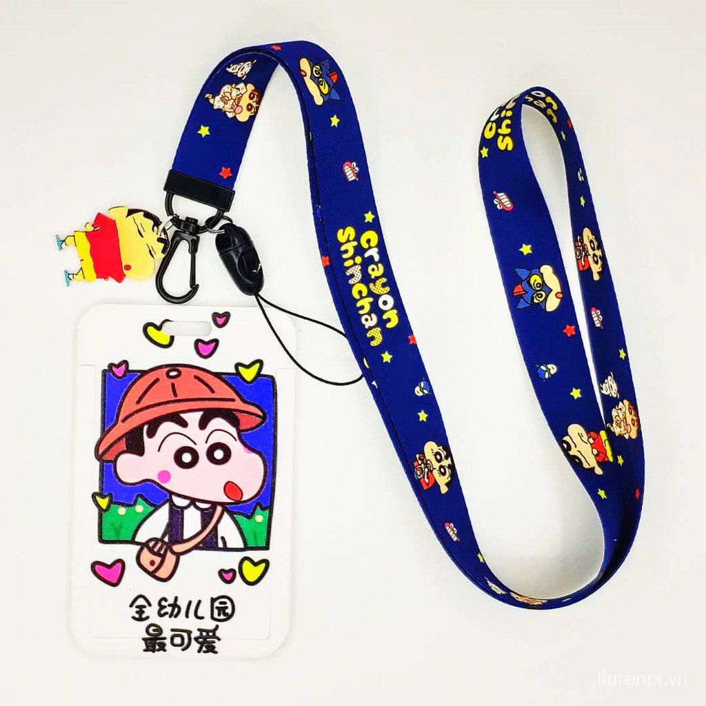 Dây đeo thẻ treo cổ in hình Maruko-Chan/ Shin Chan Chibi dễ thương cho nữ