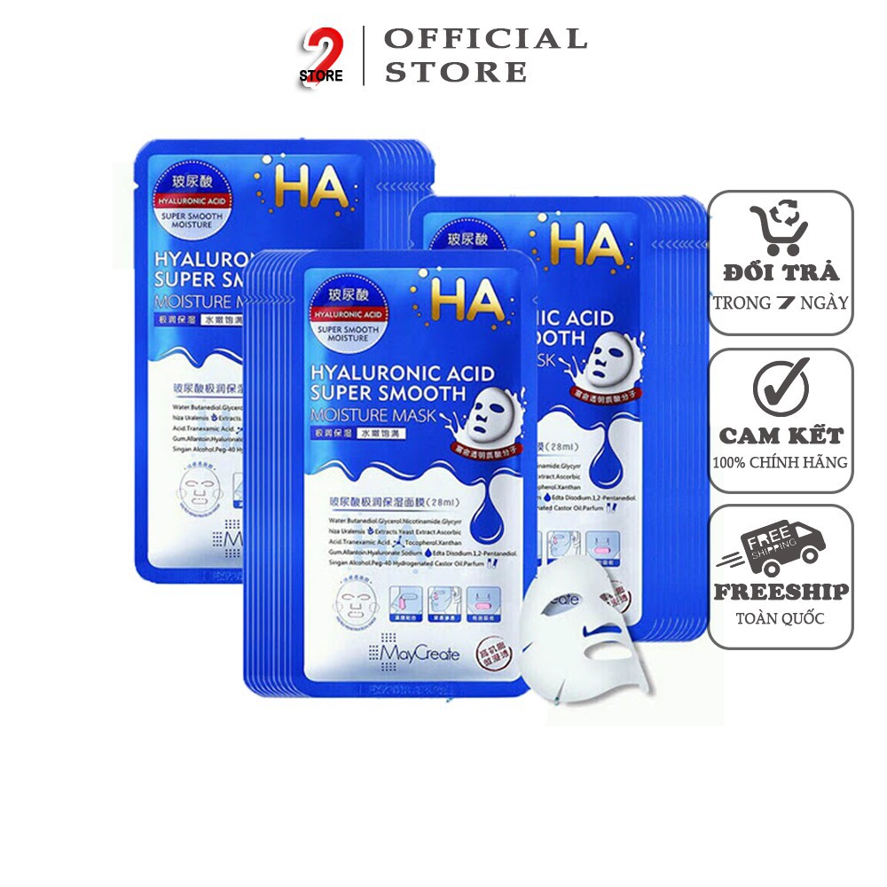 Mặt nạ HA dưỡng ẩm và dưỡng trắng da MayCreate Hàng Nội địa Trung