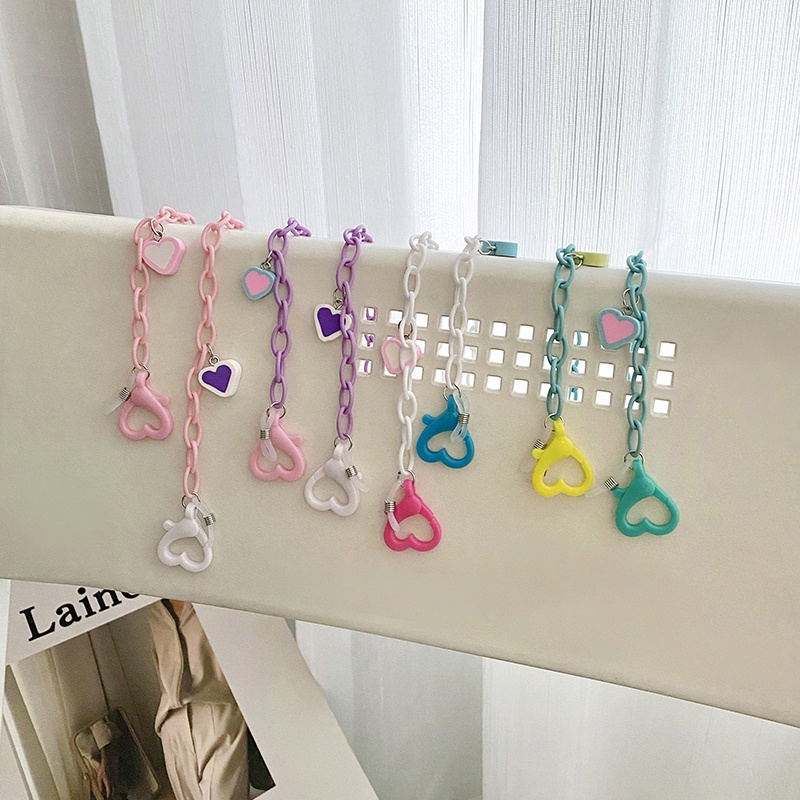 Dây Xích Đeo Mắt Kính Bằng Acrylic Chống Mất Nhiều Màu Sắc Phong Cách Hàn Quốc Dễ Thương