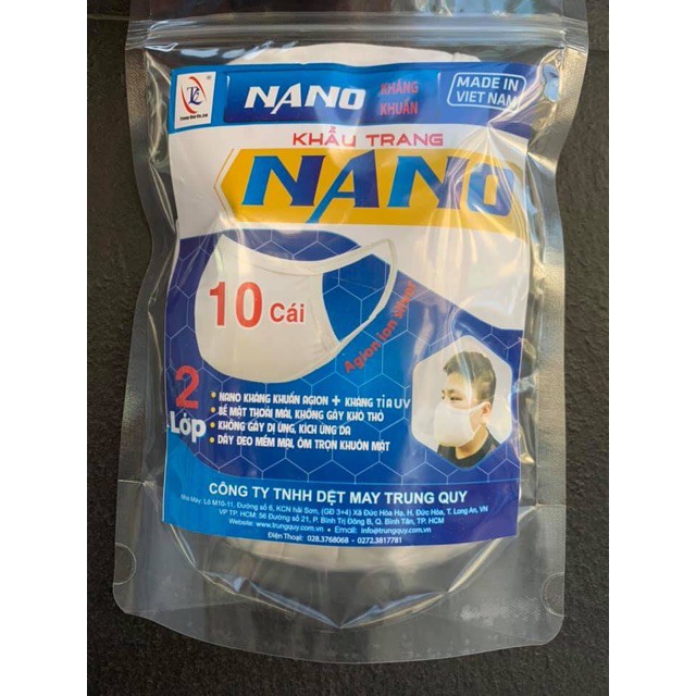 Combo 10 cái khẩu trang vải nano kháng khuẩn- Hình thật