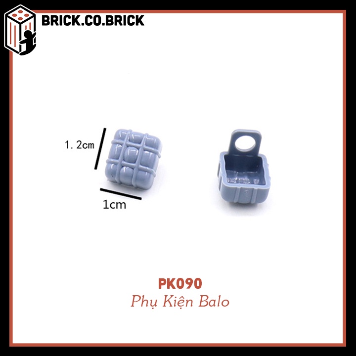 Phụ Kiện Balo Nhân Vật Minifigure Phụ Kiện MOC Army 2 màu Xám và Be PK090 PK091
