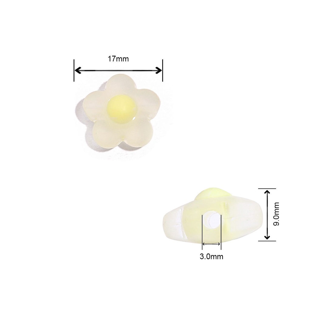 Hạt nhựa acrylic trong suốt hình hoa dành cho làm trang sức diy