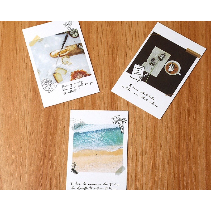 Hộp 28 thẻ card dày dặn dùng trang trí sổ tay hay bưu thiếp mini quà tặng
