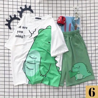 Sét bộ đùi 3d cartoon nhiều hình dễ thương , áo + quần đùi vải thun coton mát mẻ freesize