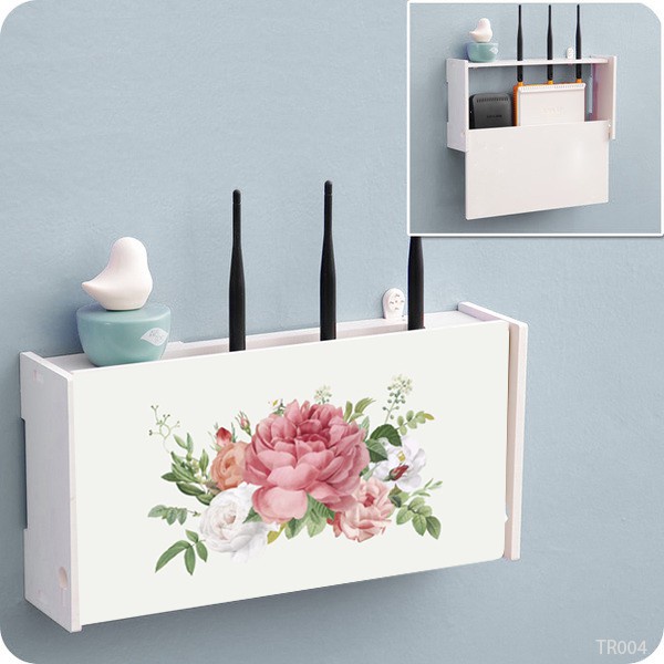 Tranh che ổ điện wifi 2 trong 1 treo tường không cần khoan