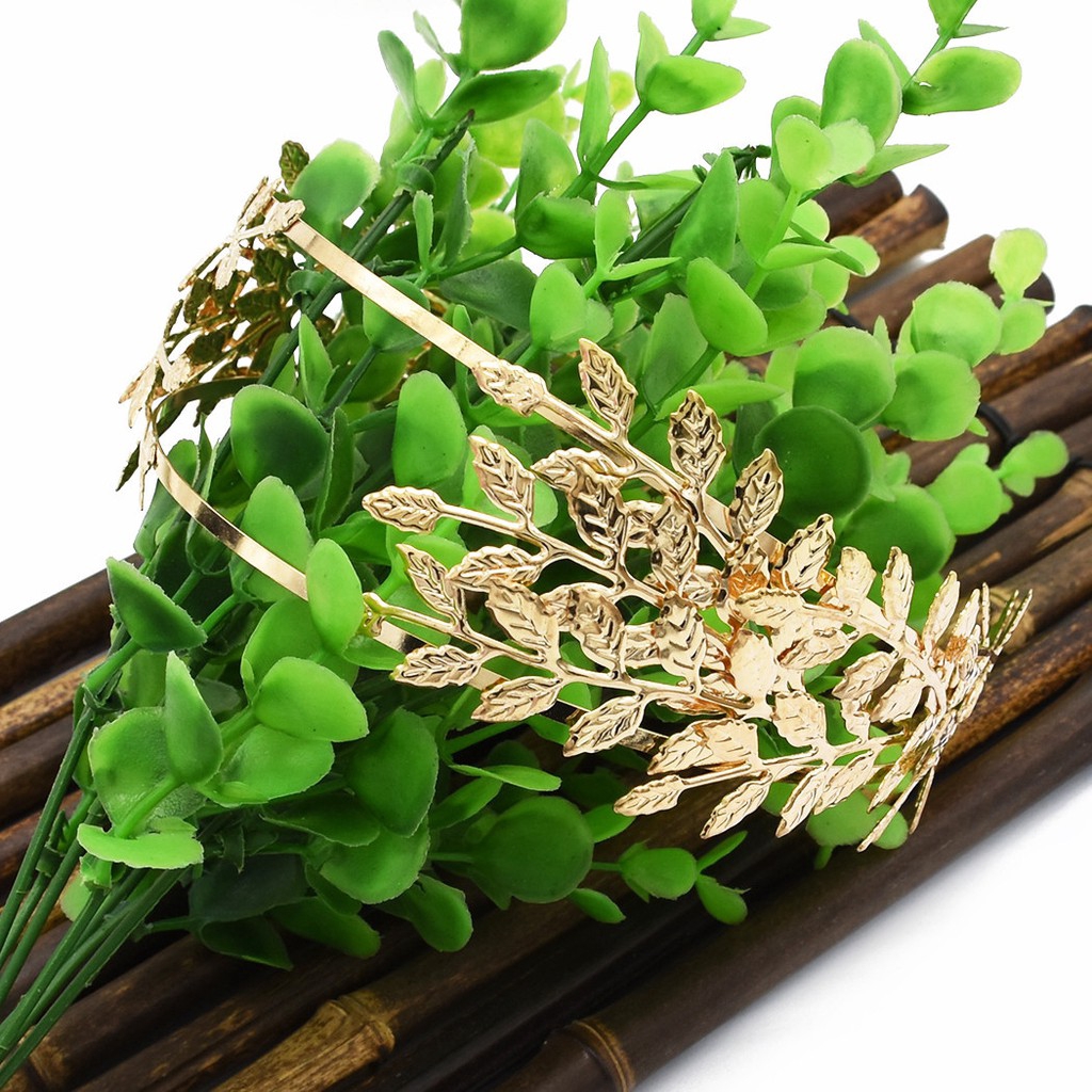 Băng Đô Cài Tóc Hình Lá Bằng Hợp Kim Thời Trang Dành Cho Nữ