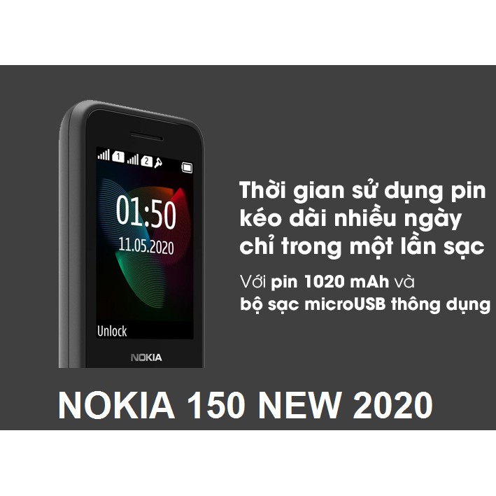 Điện Thoại NOKIA 150 NEW 2020 2 sim Pin Bền Loa Lớn Phím To Rõ Chính Hãng BẢO HÀNH 12 THÁNG