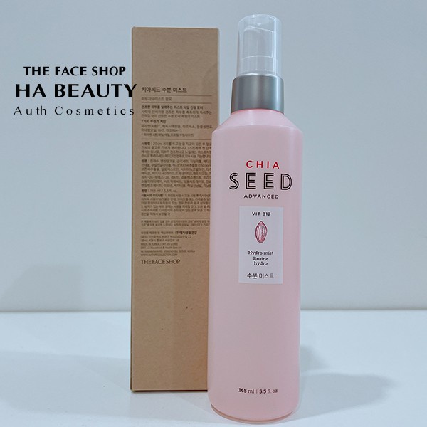 Xịt khoáng dưỡng ẩm da mặt cấp ẩm kiềm dầu Hàn Quốc The Face Shop Chia Seed Advanced Hydro Mist 165ml