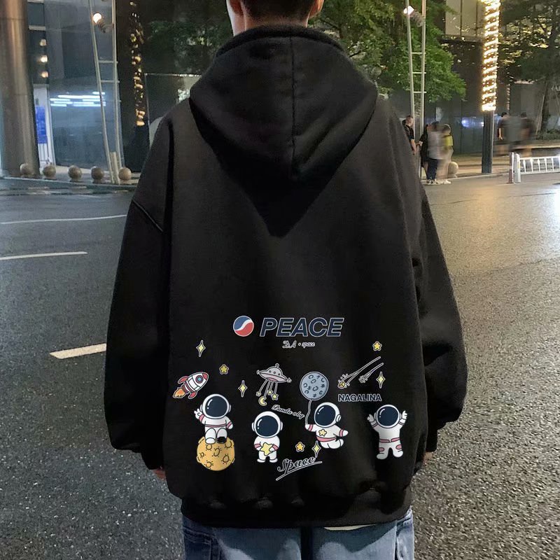 Áo khoác hoodie vải nỉ dáng rộng thời trang cao cấp 5 màu tùy chọn cho nam