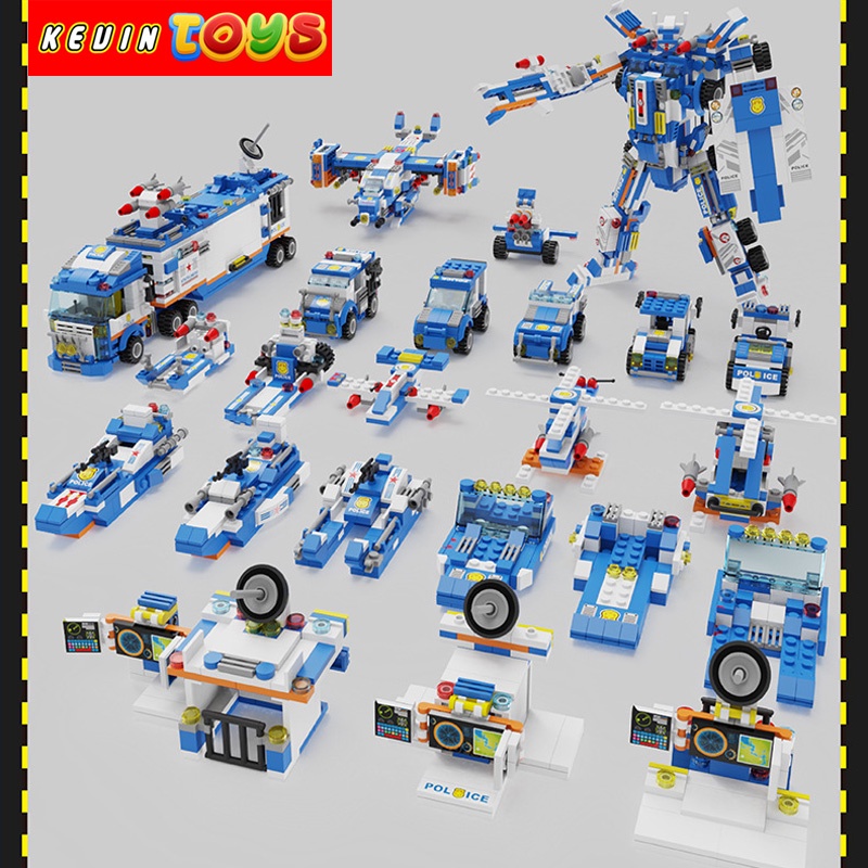 Đồ Chơi Lắp Ráp Kiểu Lego Mô Hình Đội Xe Tuần Tra Cảnh Sát Chống Tội Phạm Super City RoboCop PX.401 Với 800+ Mảnh Ghép