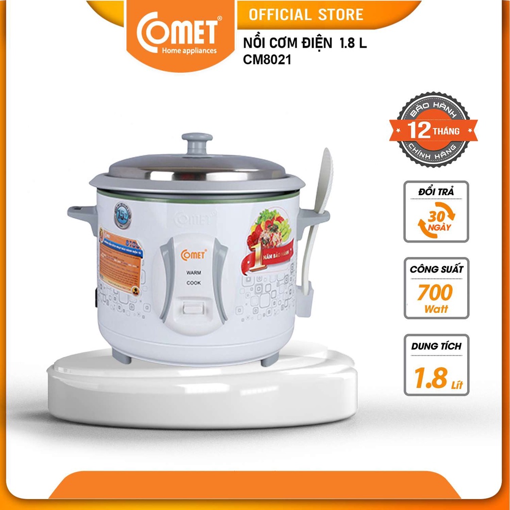 Nồi cơm điện nắp rời 1,8L COMET - CM8021