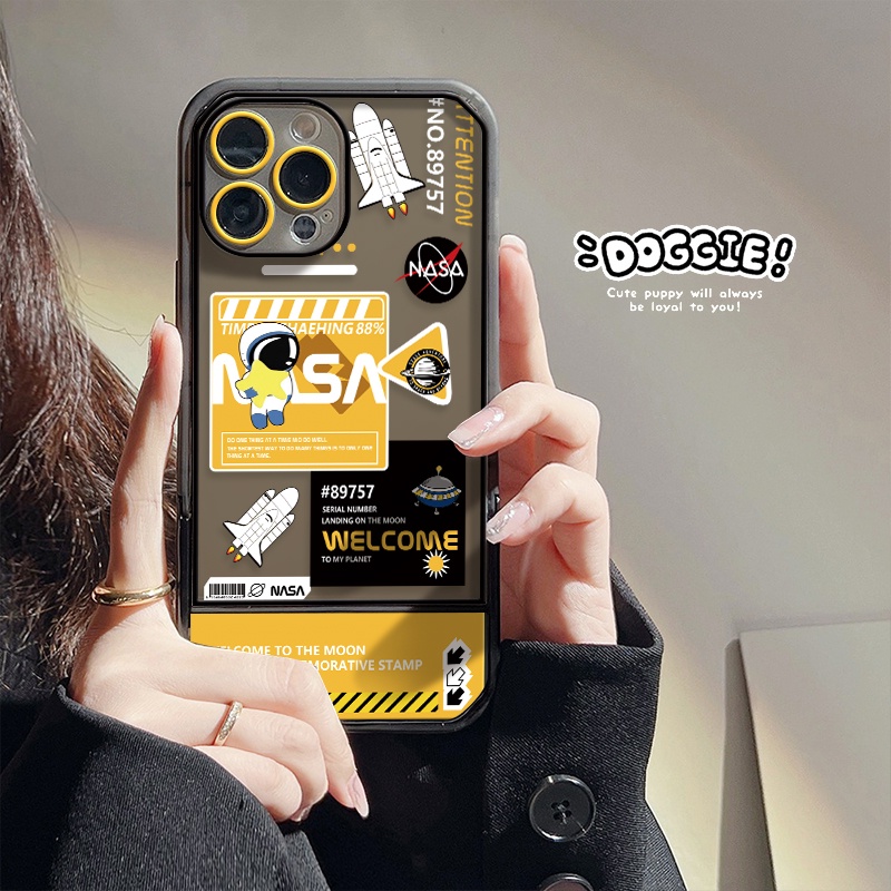 Ốp Điện Thoại TPU Dẻo Trong Suốt Họa Tiết Phi Hành Gia Kèm Giá Đỡ Cho IPhone 12 11 13 Pro MAX X XS MAX XR 6 6S 8 7 Plus SE 2020
