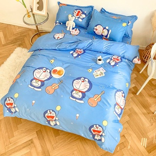 Bộ Chăn ga gối Cotton poly mẫu doremon SUNNYBedding -chăn mền,drap giường,vỏ gối nằm.