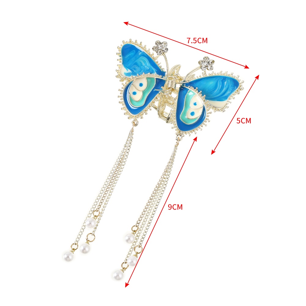 Kẹp tóc Haimeikang bằng kim loại hình bướm đính đá phong cách vintage