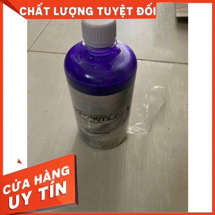 DẦU GỘI TÍM QP7YMUN 500 KHỬ ÁNH VÀNG CHO TÓC TẨY, BẠCH KIM, TÓC NHUỘM MÀU SÁNG-GỘI GIỮ MÀU CHO TÓC MÀU  XÁM TRO-BẠCH KIM