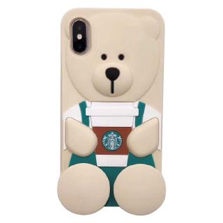 Ốp điện thoại silicon mềm họa tiết gấu Starbuck dễ thương 3D cho iPhone 11 Pro Max 6 6s 7 8 Plus XR Xs Max