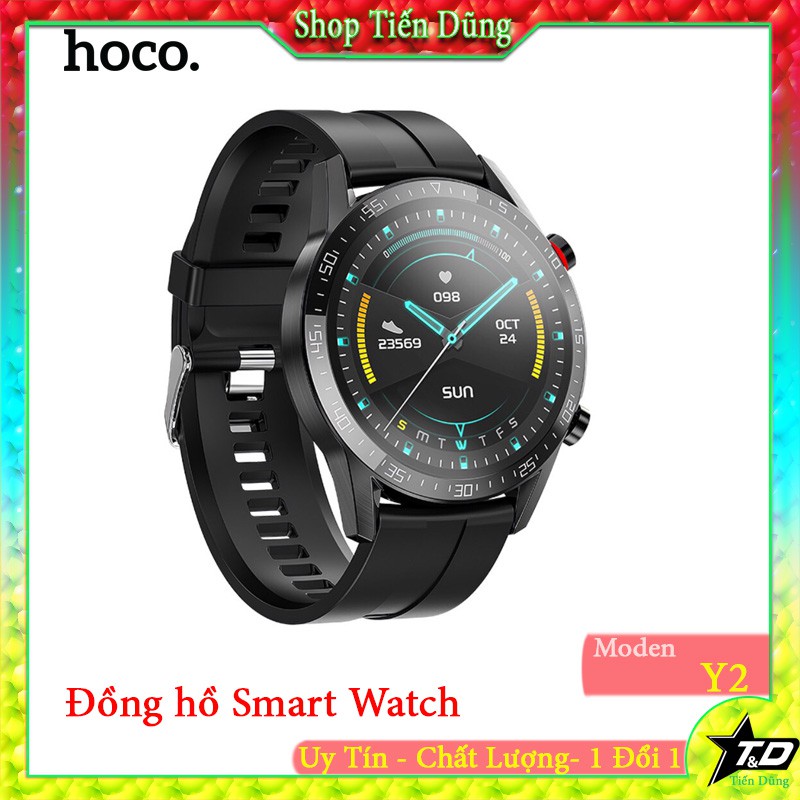 Đồng hồ thông minh Smart Watch hoco Y2 chống nước, theo dõi sức khỏe, màn hình màu cảm ứng