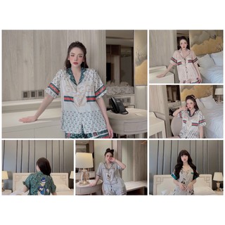 Đồ bộ lụa satin, pijama, đồ mặc nhà, bộ cộc sang chảnh thời trang