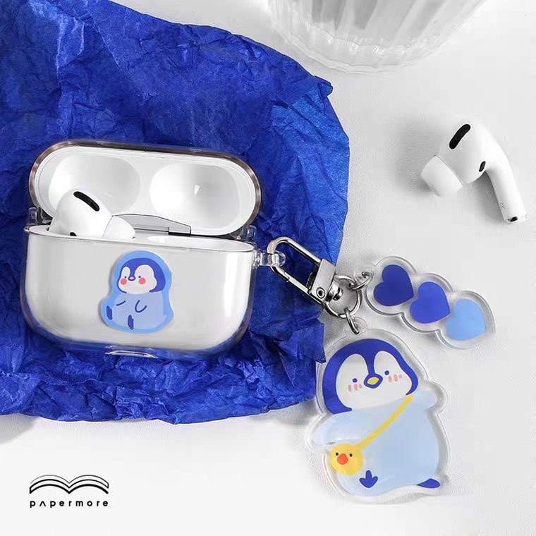Móc Khóa Hình Chim Cánh Cụt Bằng Acrylic Hai Mặt Kiểu Hoạt Hình Dễ Thương