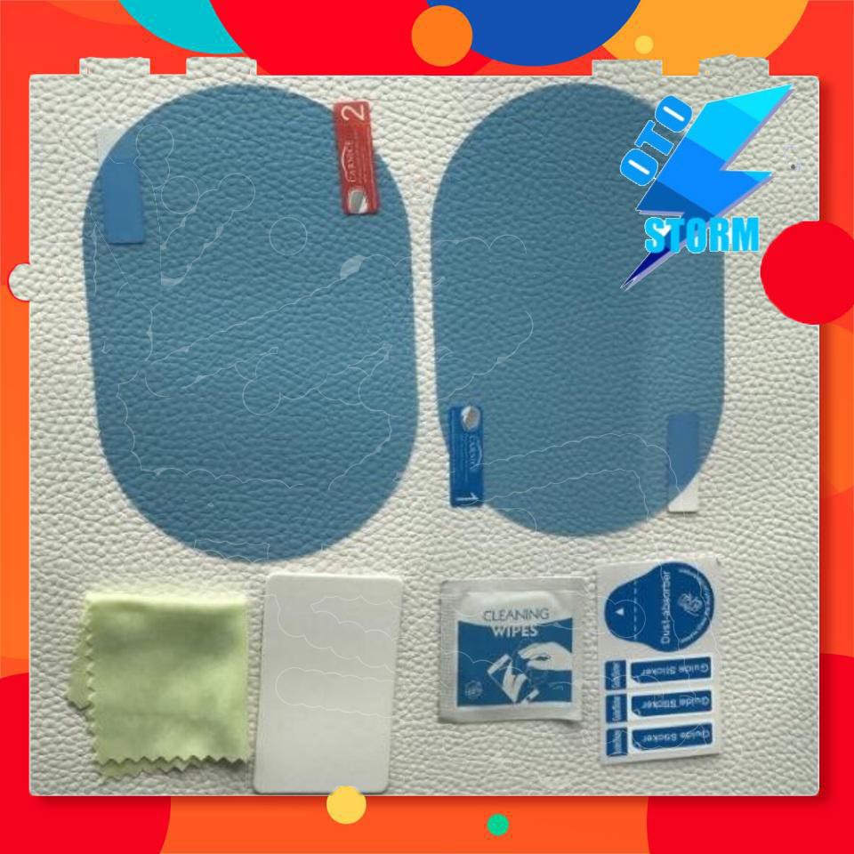 Bộ 4 Tấm Film Dán Gương Chống Nước cho ô tô , 2 Vuông, 2 Bầu Dục