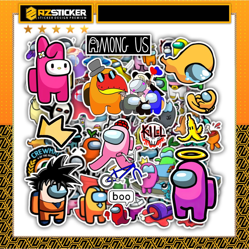 Bộ Miếng Dán Sticker Chống Nước Hình Among US Dán Nón Bảo Hiểm , Dán Laptop , Dán Vali , Xe Máy , Điện Thoại , Máy Tính