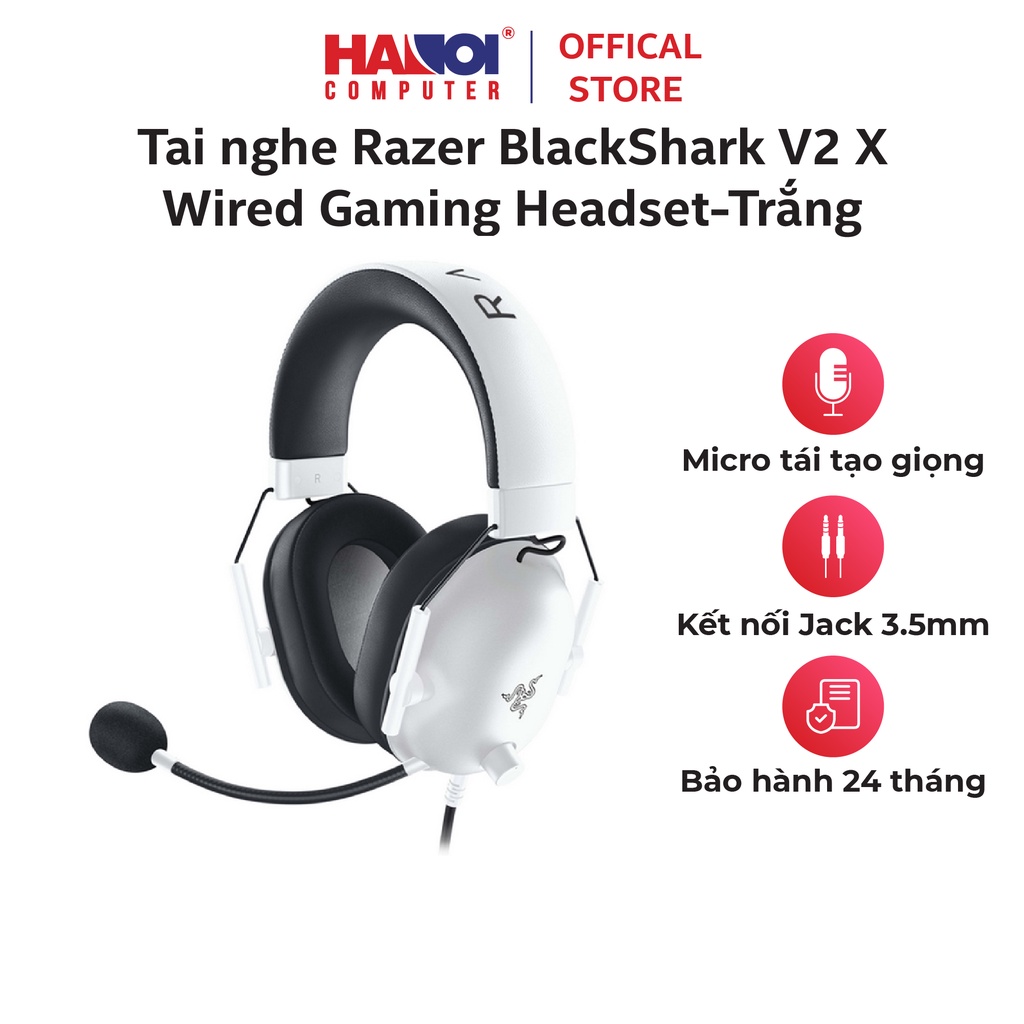 Tai nghe Razer BlackShark V2 X-Wired Gaming Headset-Trắng. Tính năng cách âm thụ động tiên tiến