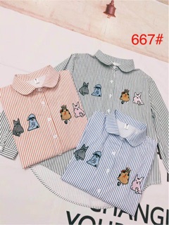 G01. 667. ÁO SƠ MI SỌC THÊU