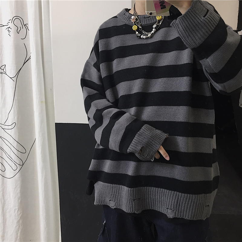 Áo Sweater Kẻ Sọc Phong Cách Retro Hàn Quốc Dễ Phối Đồ | BigBuy360 - bigbuy360.vn