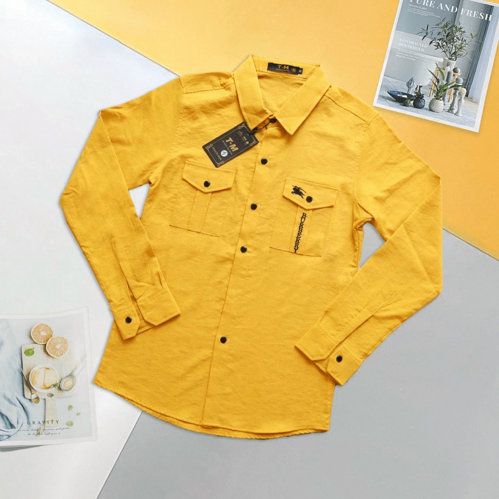 Áo Sơ mi Nam Cổ Bẻ Dài Tay Hai Túi Ngực Chất Đũi Mát Phù Hợp Đi Làm, Đi Chơi Mặc Thoải Mái [NEW UNISEX]