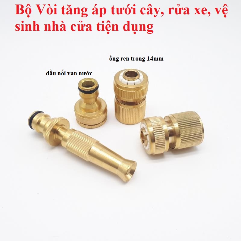 Vòi tăng áp tưới cây, rửa xe, vệ sinh nhà cửa tiện dụng - Trọn bộ 4 món