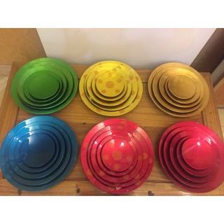 Đĩa bầy hoa quả gỗ sơn mài ( bộ 5 đĩa 15, 20, 25, 30, 35cm)