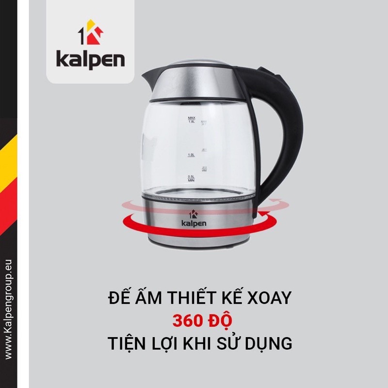 Ấm đun nước siêu tốc thủy tinh Kalpen KK66