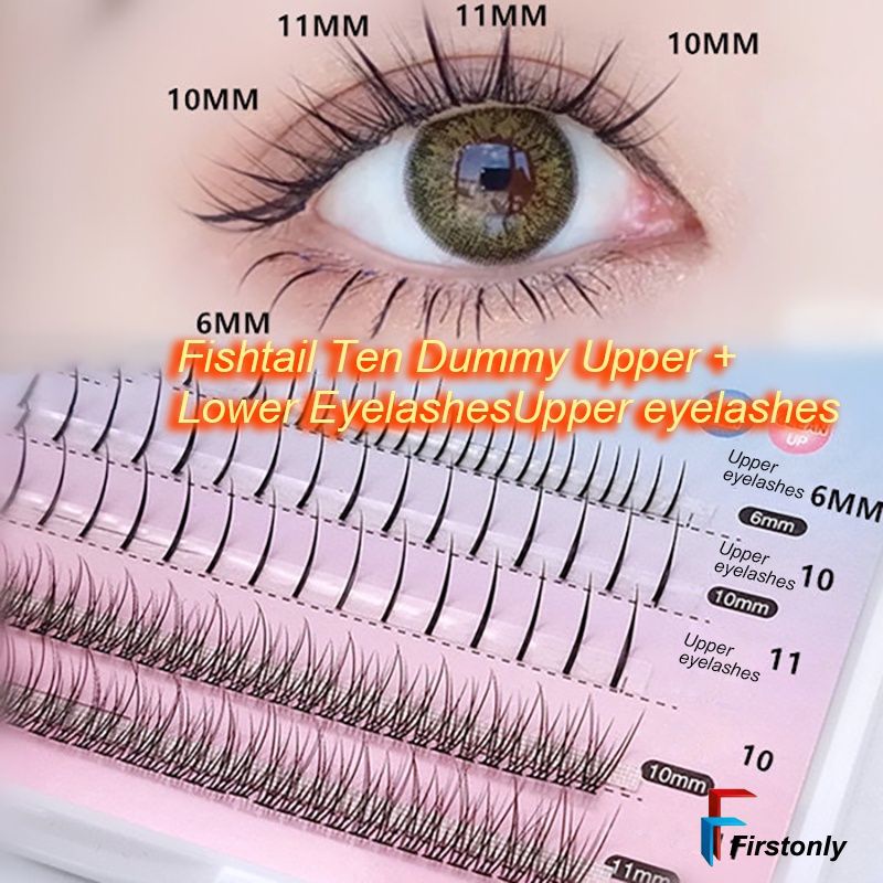 Little Red Book Fish Tail + A Type Mixed Hair Five Rows Mixed Natural False Eyelashes Self-grafting Single Cluster Eyelashes firstonly