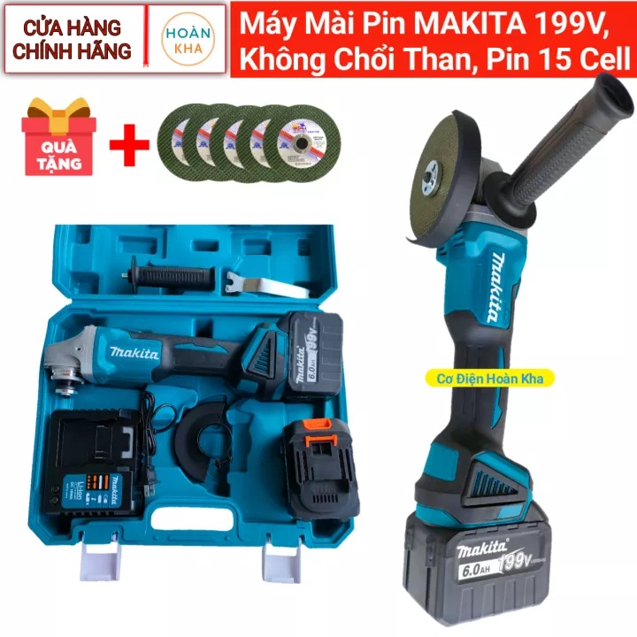 Máy mài pin MAKITA 199v pin khủng 15 cell, động cơ không chổi than, tốc độ cao