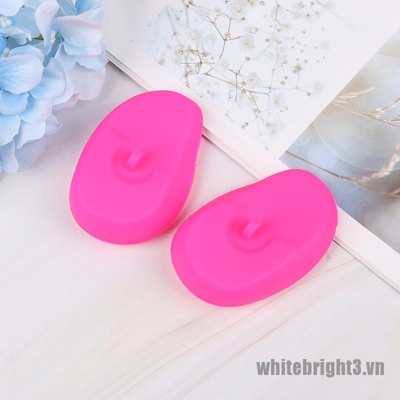 (Hàng Mới Về) Set 2 Miếng Silicone Bọc Bảo Vệ Tai Khi Nhuộm Màu Có Thể Tái Sử Dụng