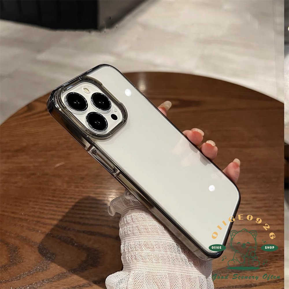 Ốp Điện Thoại TPU Trong Suốt Màu Tím Cho Iphone 14 / 13 / 12 Pro Max Plus