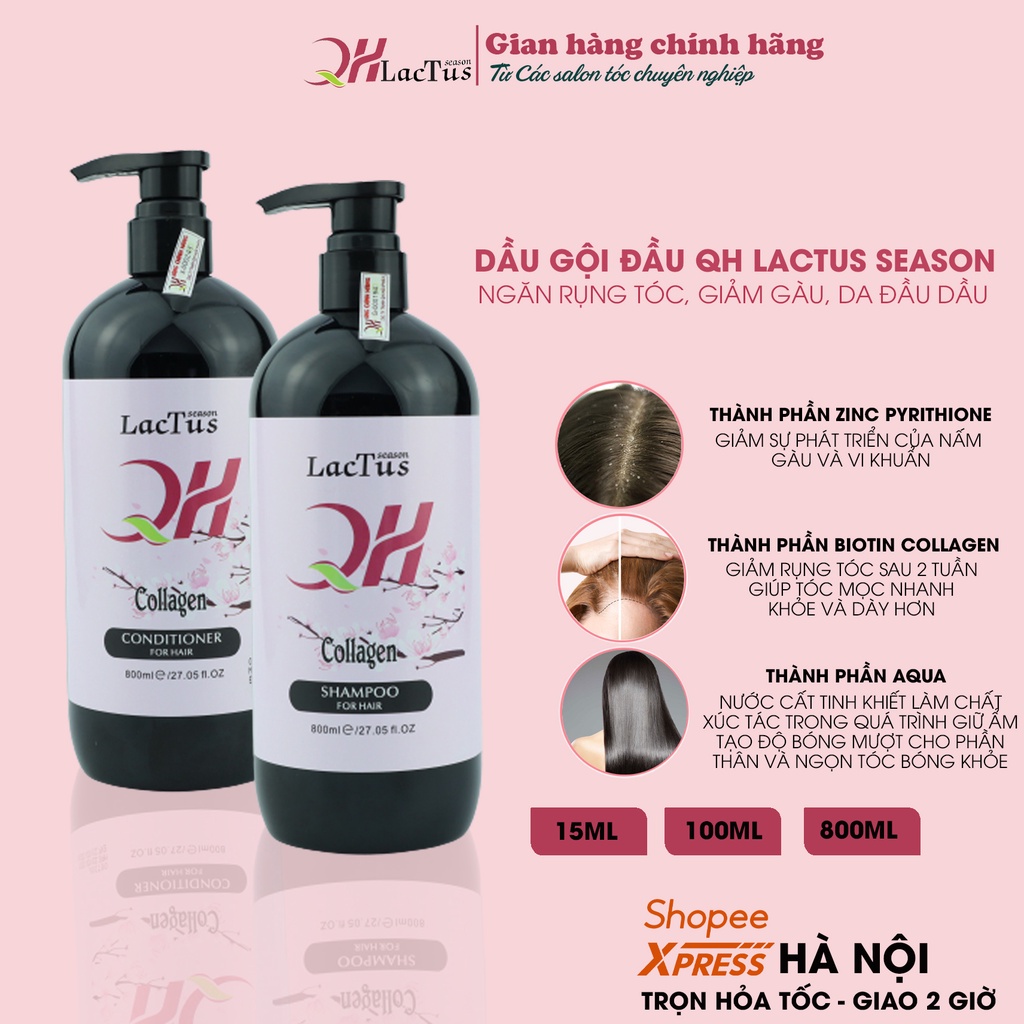 Dầu gội Lactus season giảm rụng tóc, giảm gàu và dầu thừa rành cho tóc uốn nhuộm 800ml