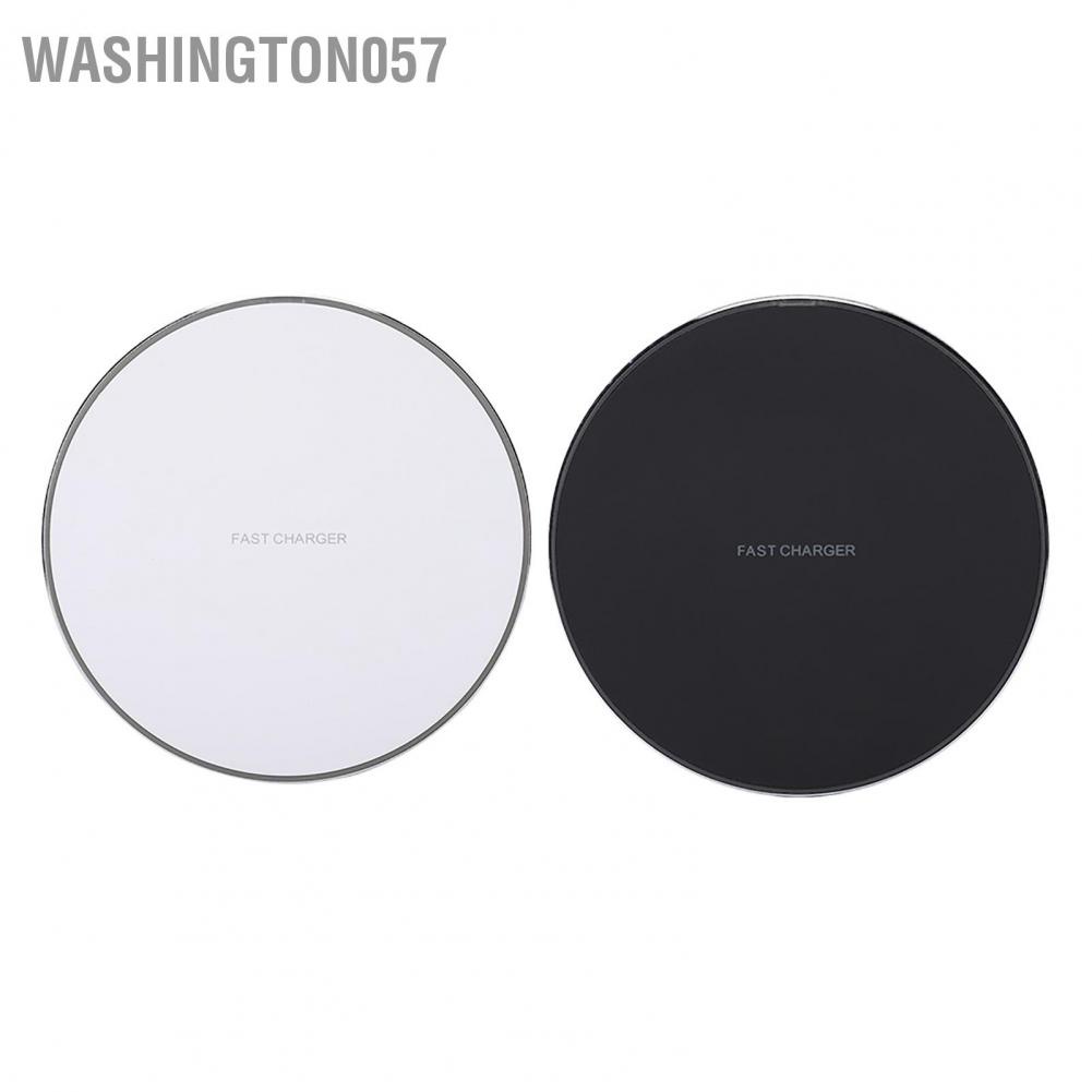 Washington057 10W/7.5W QI Portable Metal Round Wireless Mobile Phone Charging Pad Fast Charger Dock
