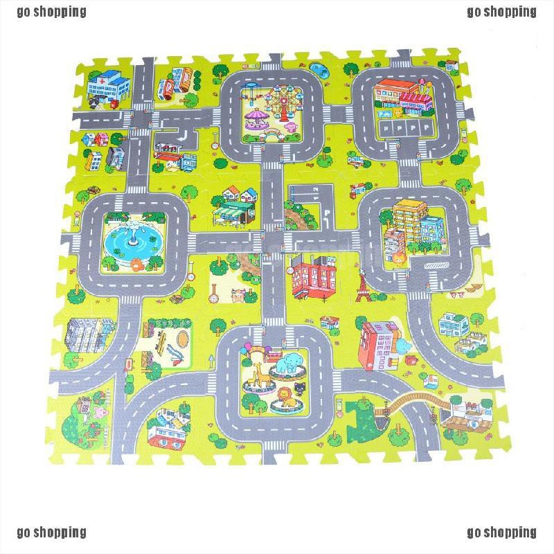 {go shopping}9pcs Baby EVA foam puzzle play floor mat Education traffic route ground pad,