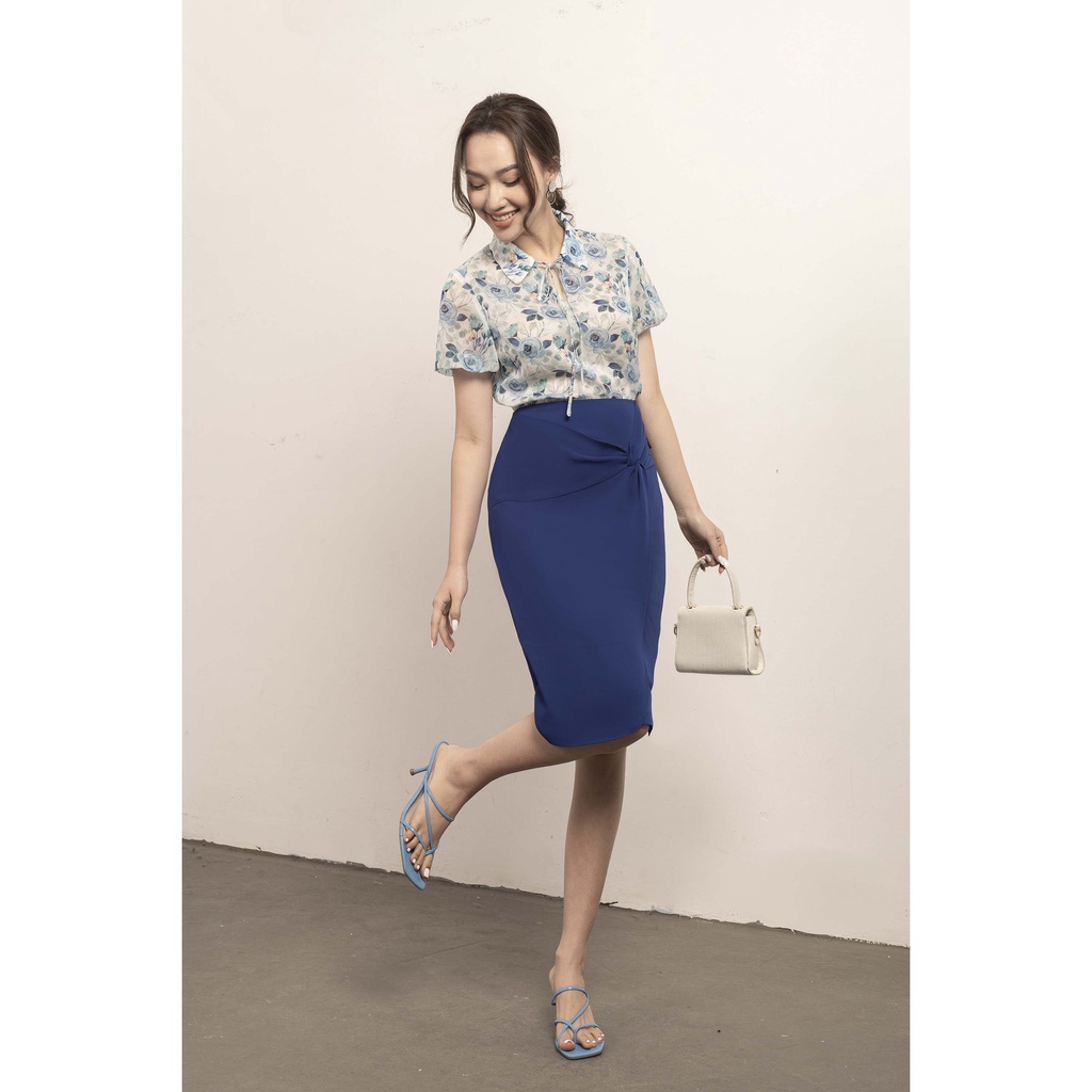 Áo sơ mi cổ sen, tay bồng, buộc dây nơ MMOutfit M-AO061221270
