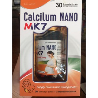 CALCILUM NANO MK7- Bổ sung canxi giúp xương chắc khỏe( Nguyên liệu Thụy Sĩ)