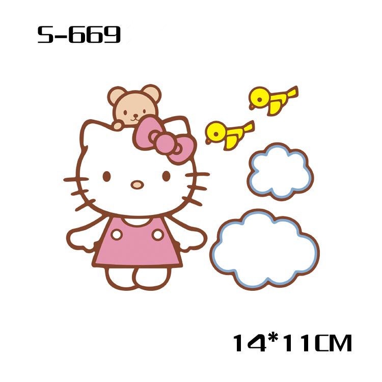 Miếng Dán Trang Trí Xe Hơi Hình Hello Kitty Series 03 Phản Quang Sáng Tạo