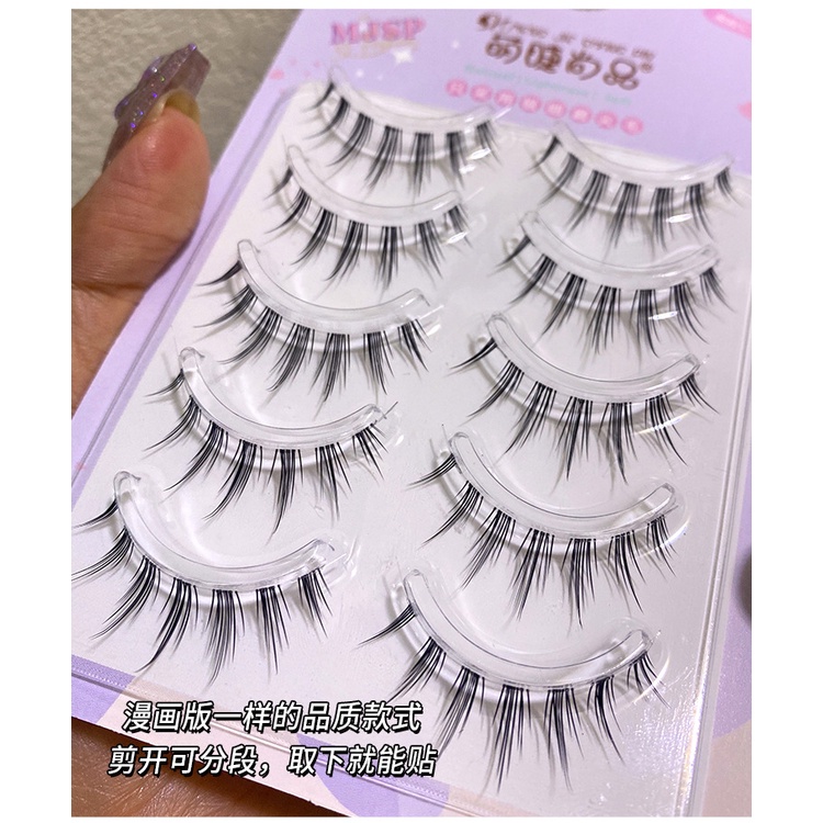 Quỷ Nhỏ 3D Truyện Tranh Lông Mi Giả Chia đôi Lông Mi Giả Mềm Mại Tự Nhiên độ Dài 7mm-12mm（Gửi keo dán miễn phí）