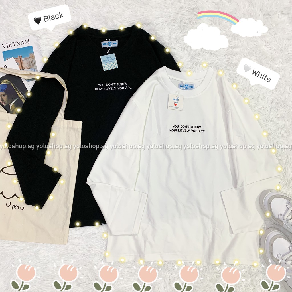 Áo Thun Tay Dài THÊU Unisex Form Rộng YOU DON'T KNOW | BigBuy360 - bigbuy360.vn