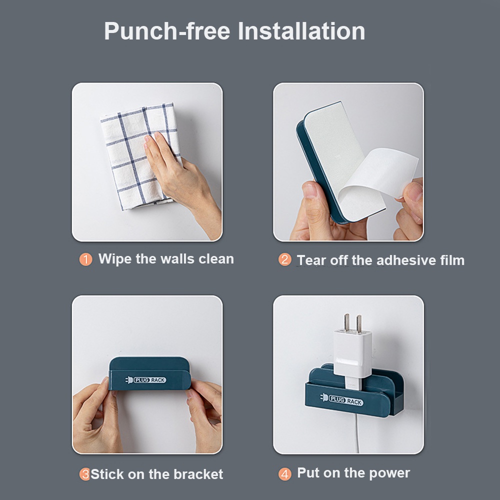Giá đỡ phích cắm điện dán tường thiết kế tiện dụng