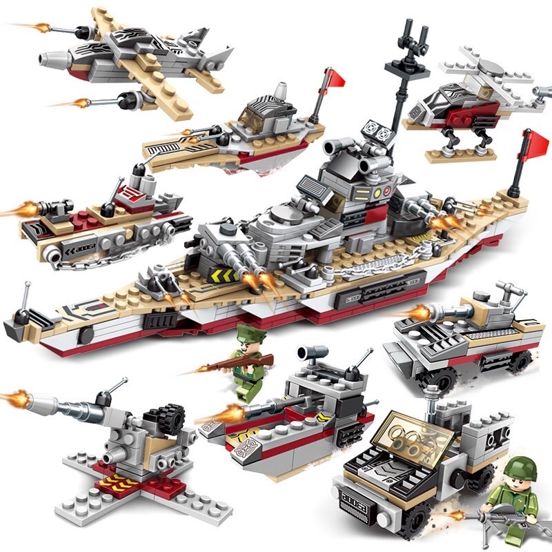 mô hình lắp ráp lego 3d tàu chiến 500 chi tiết dành cho bé