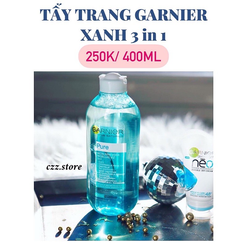 🍒 TẨY TRANG GARNIER PURE XANH 3 in 1 🍒