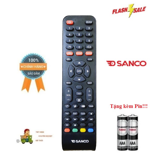 Remote Điều khiển tivi Sanco LED/LCD/Smart TV- Hàng chính hãng theo TV 100% Tặng kèm Pin